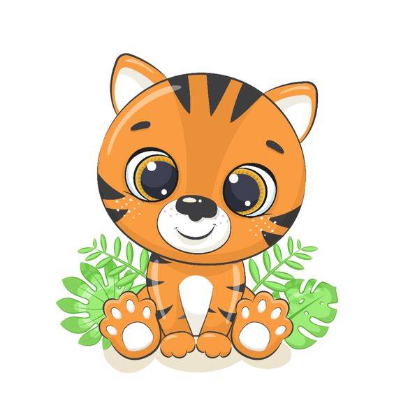 2022年虎年Q版老虎彩色简笔画图片大全_4