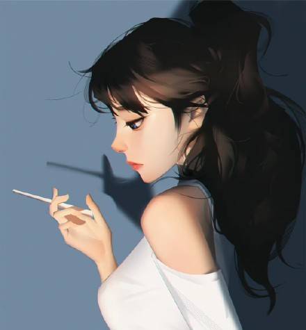 文艺女生插画高冷头像图片精选_3