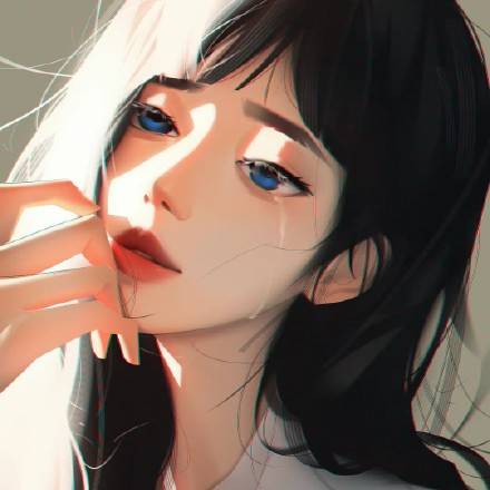 文艺女生插画高冷头像图片精选_4