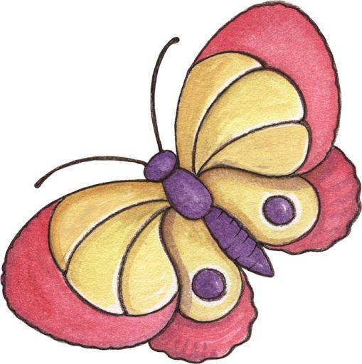 彩色昆虫花蝴蝶简笔画图片大全_6