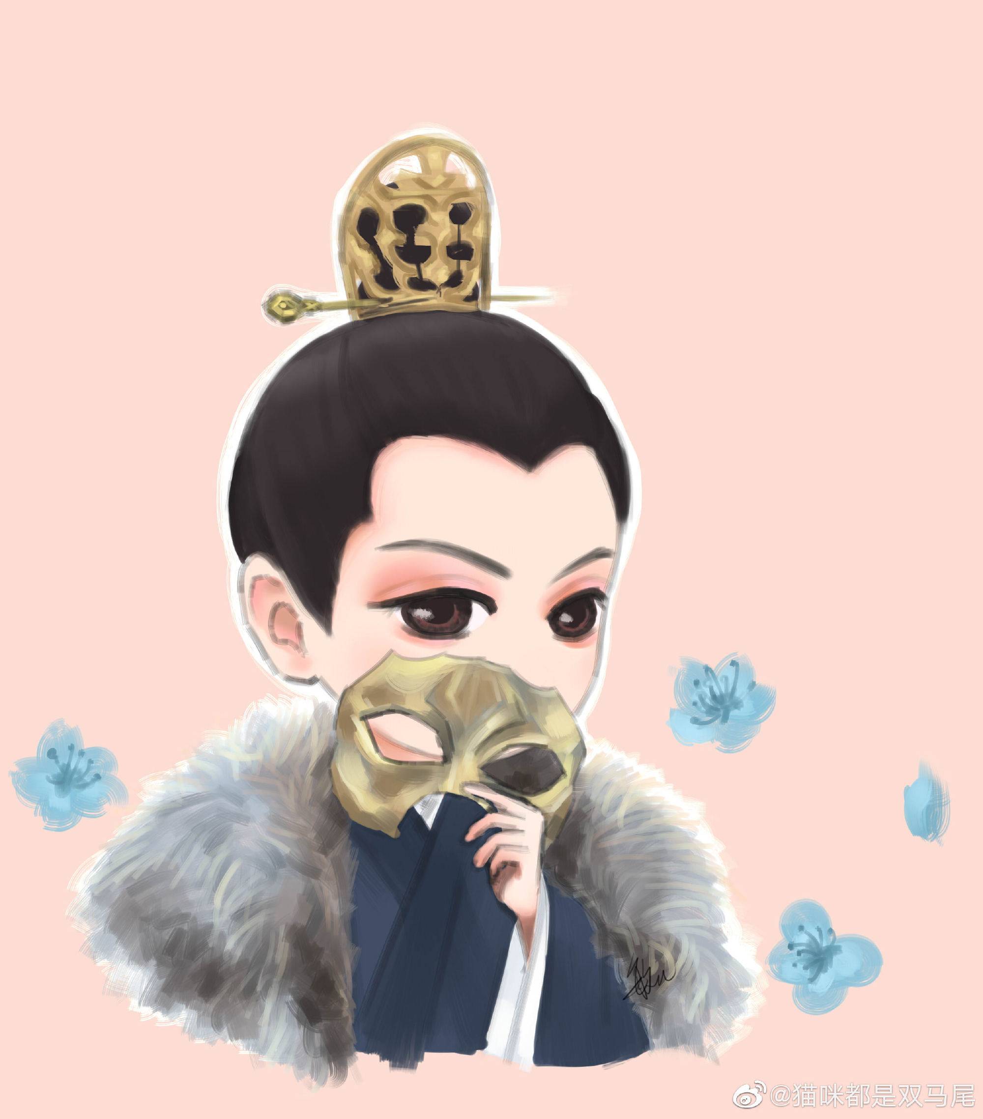 《斛珠夫人》方鉴明陈伟霆Q版彩色简笔画图片_5