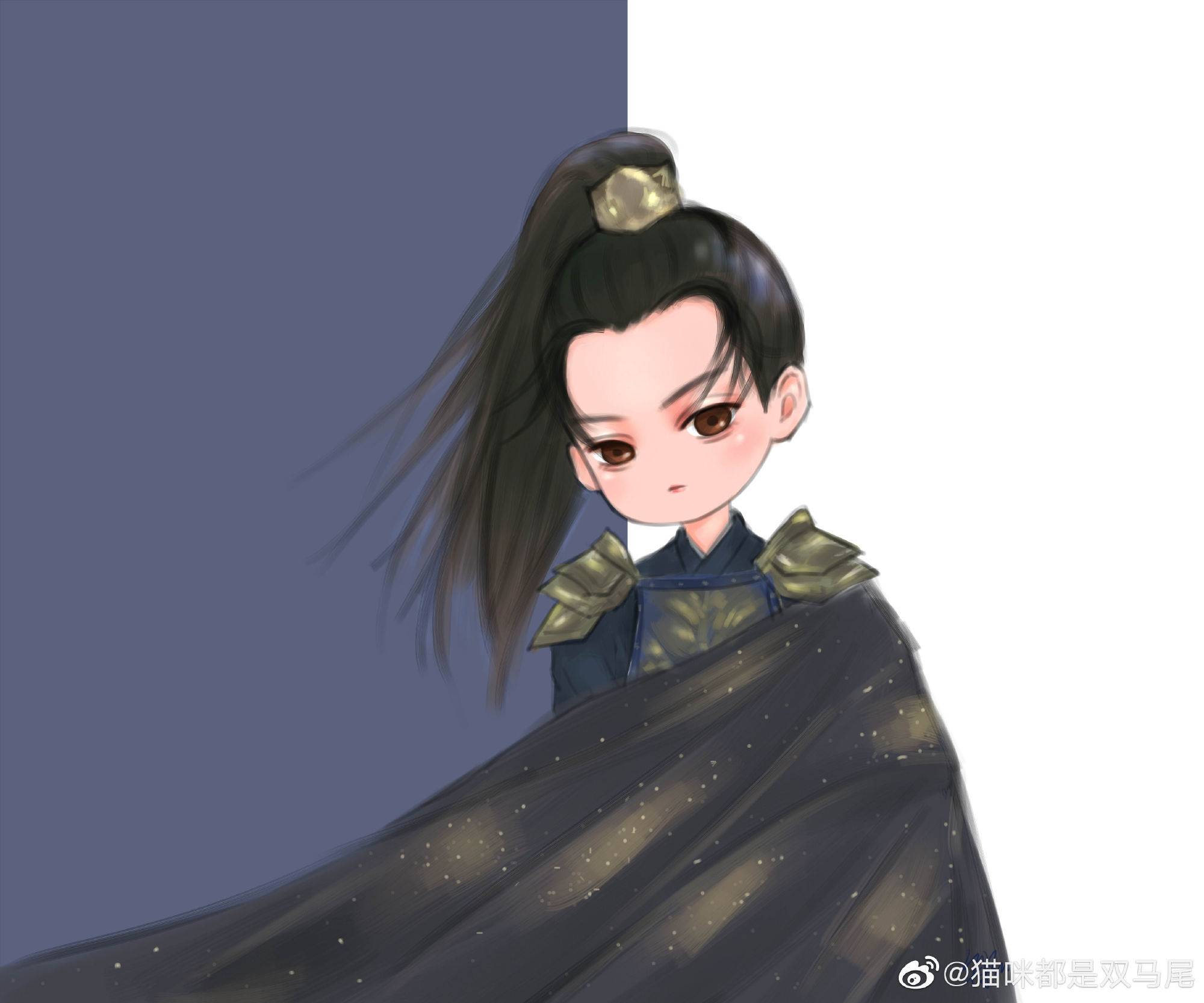 《斛珠夫人》方鉴明陈伟霆Q版彩色简笔画图片_1
