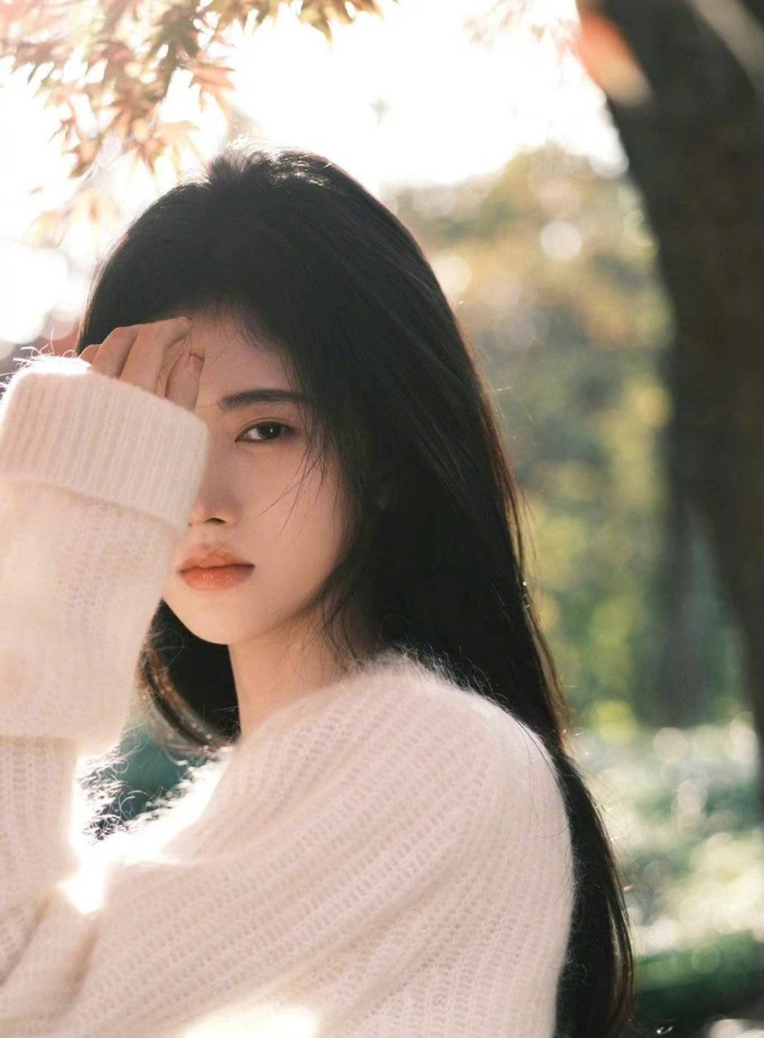 美女鞠婧祎森系枫叶写真无水印图片精选_1