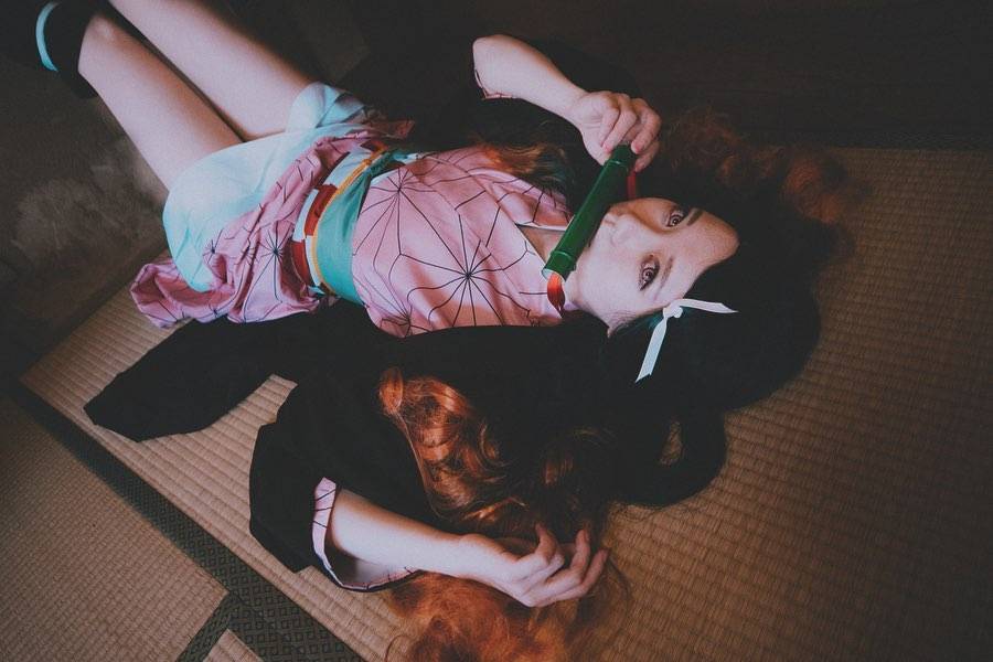鬼灭之刃灶门祢豆子真人cosplay图片精选_5