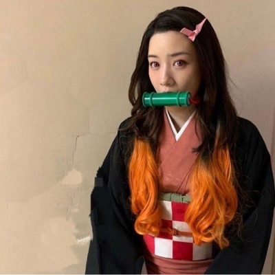 鬼灭之刃灶门祢豆子真人cosplay图片精选