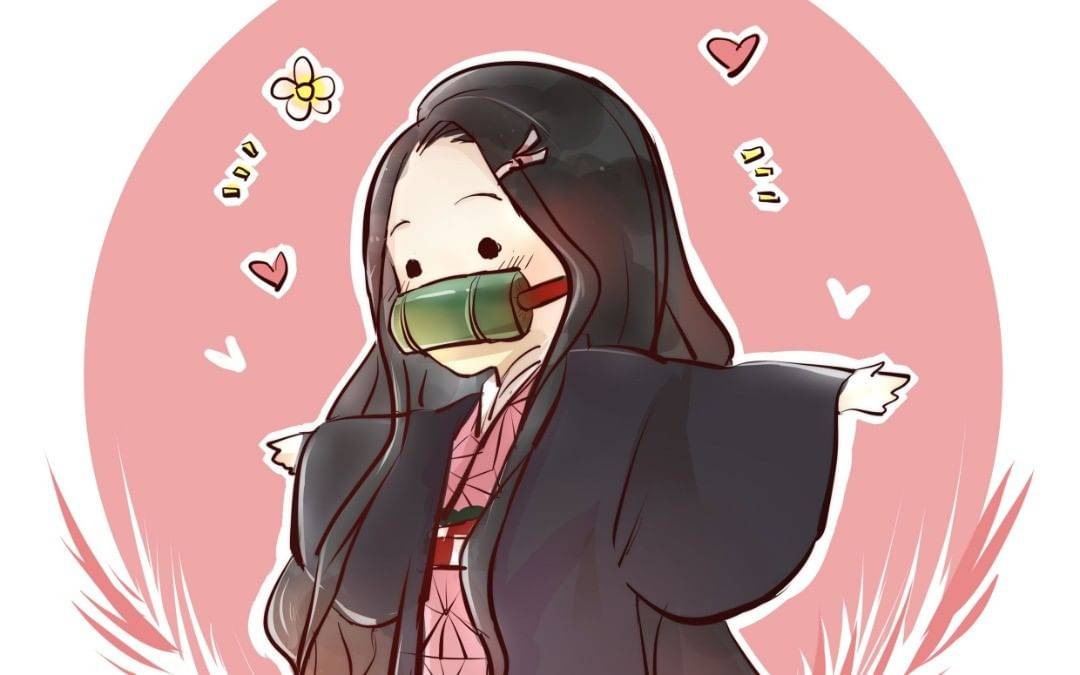 Q版灶门祢豆子彩色动漫简笔画图片大全_6