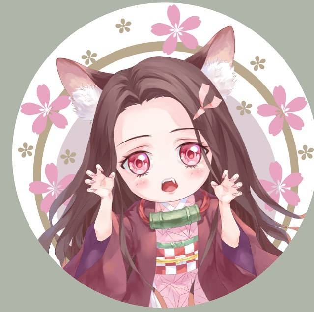 Q版灶门祢豆子彩色动漫简笔画图片大全_7