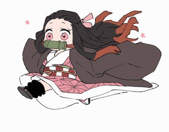 Q版灶门祢豆子彩色动漫简笔画图片大全_2