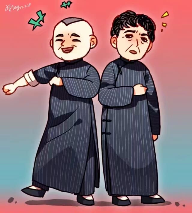 德云社郭德纲于谦二次元卡通形象长衫大褂_1