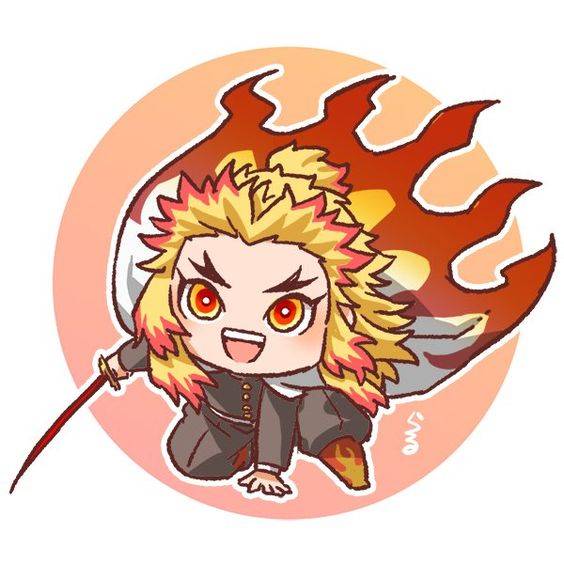 鬼灭之刃Q版炼狱杏寿郎彩色简笔画图片大全_11