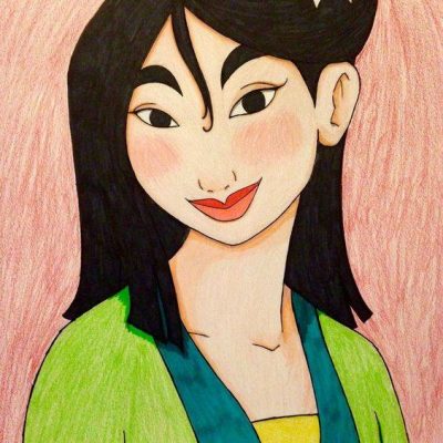 动画花木兰彩色简笔画图片大全