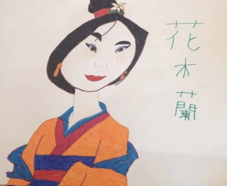 动画花木兰彩色简笔画图片大全_8