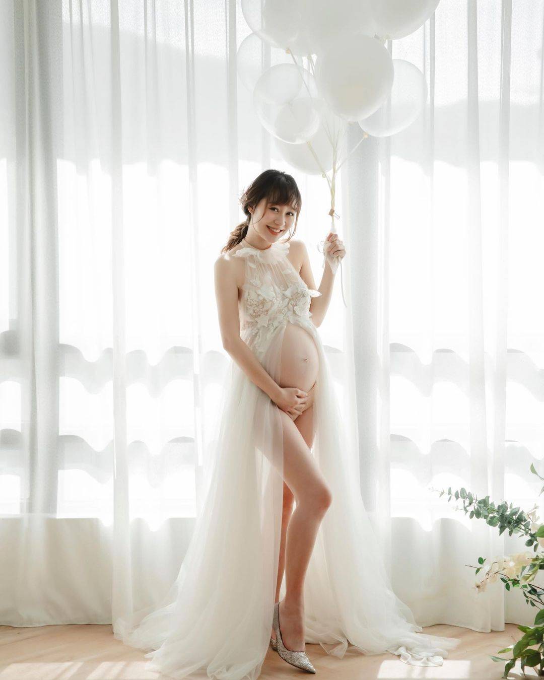 大肚子孕妇婚纱照 ，怀孕6个月孕妇婚纱图片_1