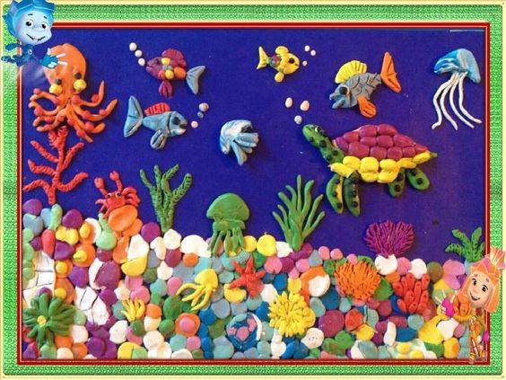 幼儿园彩泥做海底世界作品图片大全_3