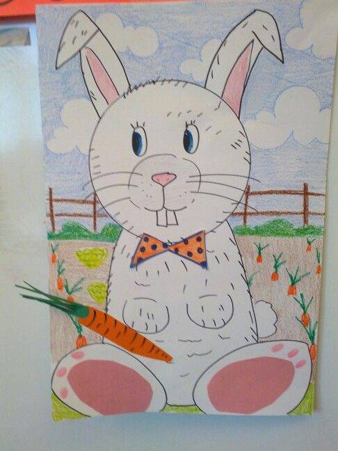 幼儿园彩色兔子卡通简笔画图片大全_1