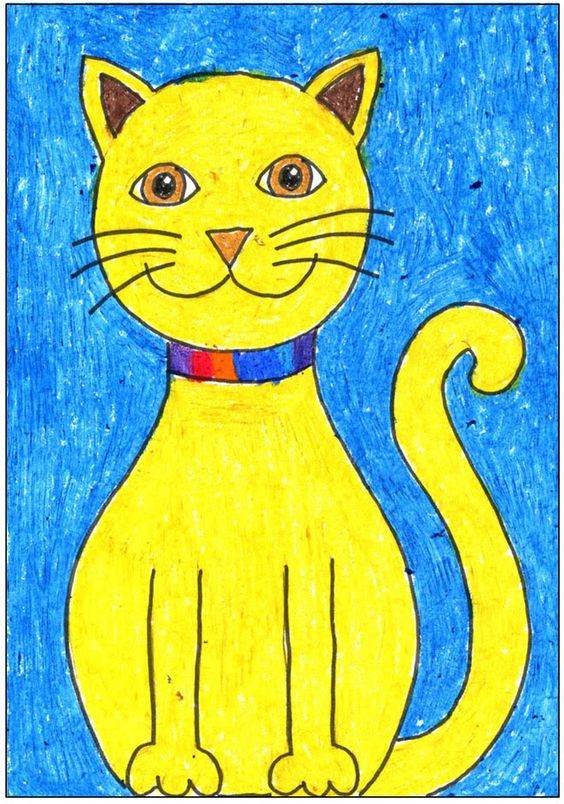 可爱小猫彩色简笔画图片大全_5