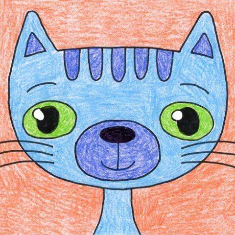 可爱小猫彩色简笔画图片大全_4