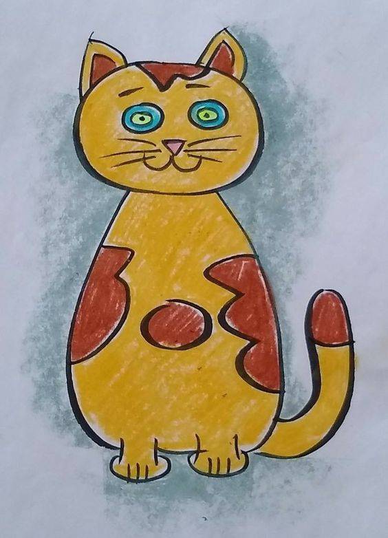 可爱小猫彩色简笔画图片大全_2