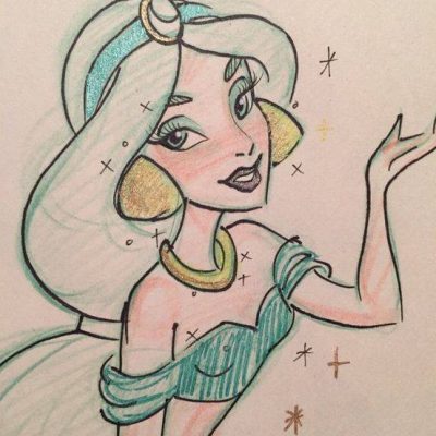 茉莉公主彩色铅笔简笔画图片大全