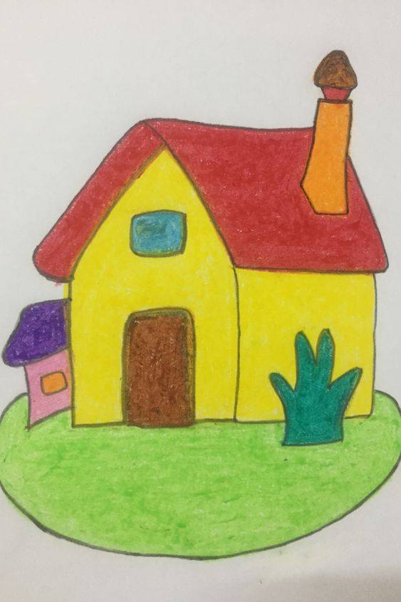 幼儿园画立体房子彩色简笔画图片大全_5