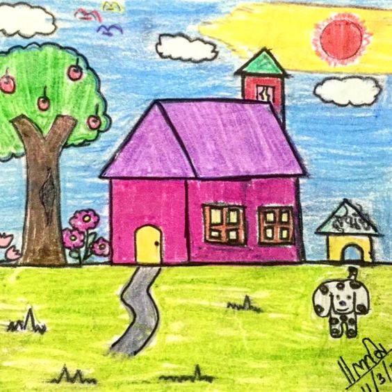 幼儿园画立体房子彩色简笔画图片大全_3