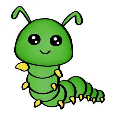 绿色毛毛虫卡通简笔画图片大全