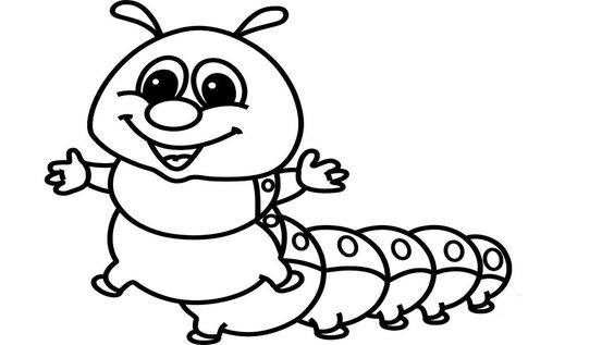 幼儿园黑白毛毛虫卡通简笔画图片大全_8