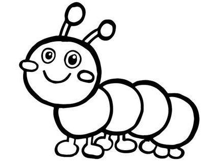 幼儿园黑白毛毛虫卡通简笔画图片大全