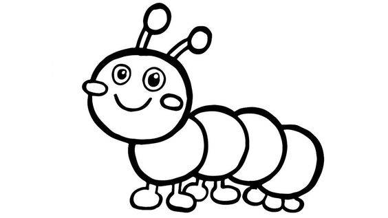 幼儿园黑白毛毛虫卡通简笔画图片大全_6