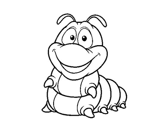幼儿园黑白毛毛虫卡通简笔画图片大全_3
