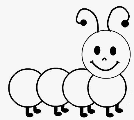 幼儿园黑白毛毛虫卡通简笔画图片大全_2