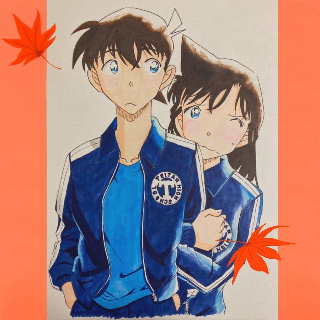 长大后的柯南和毛利兰彩色简笔画图片大全_4