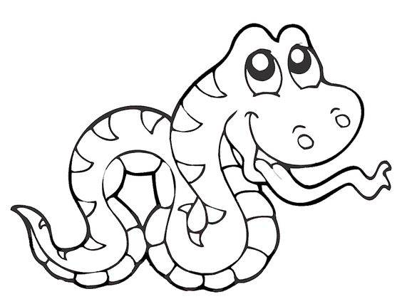 幼儿园画可爱小蛇卡通简笔画图片大全_7
