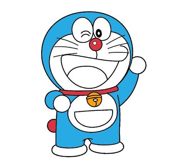 蓝色机器猫哆啦A梦彩色简笔画图片大全_2