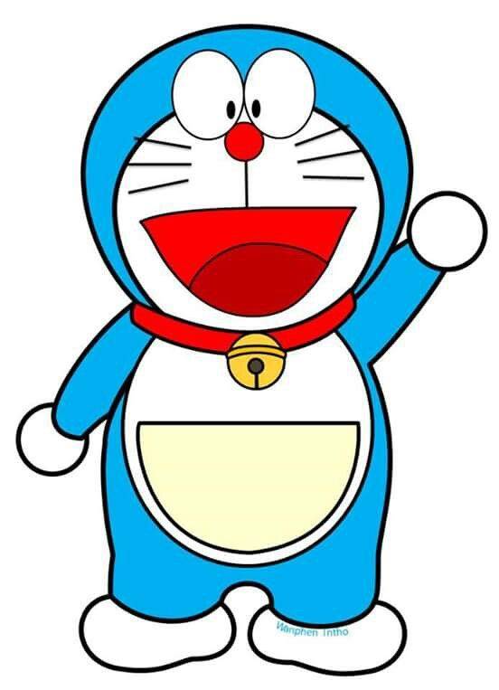 蓝色机器猫哆啦A梦彩色简笔画图片大全_1