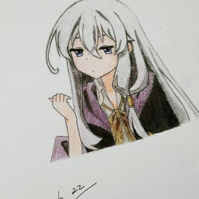 《魔女之旅》伊蕾娜彩色铅笔简笔画图片精选