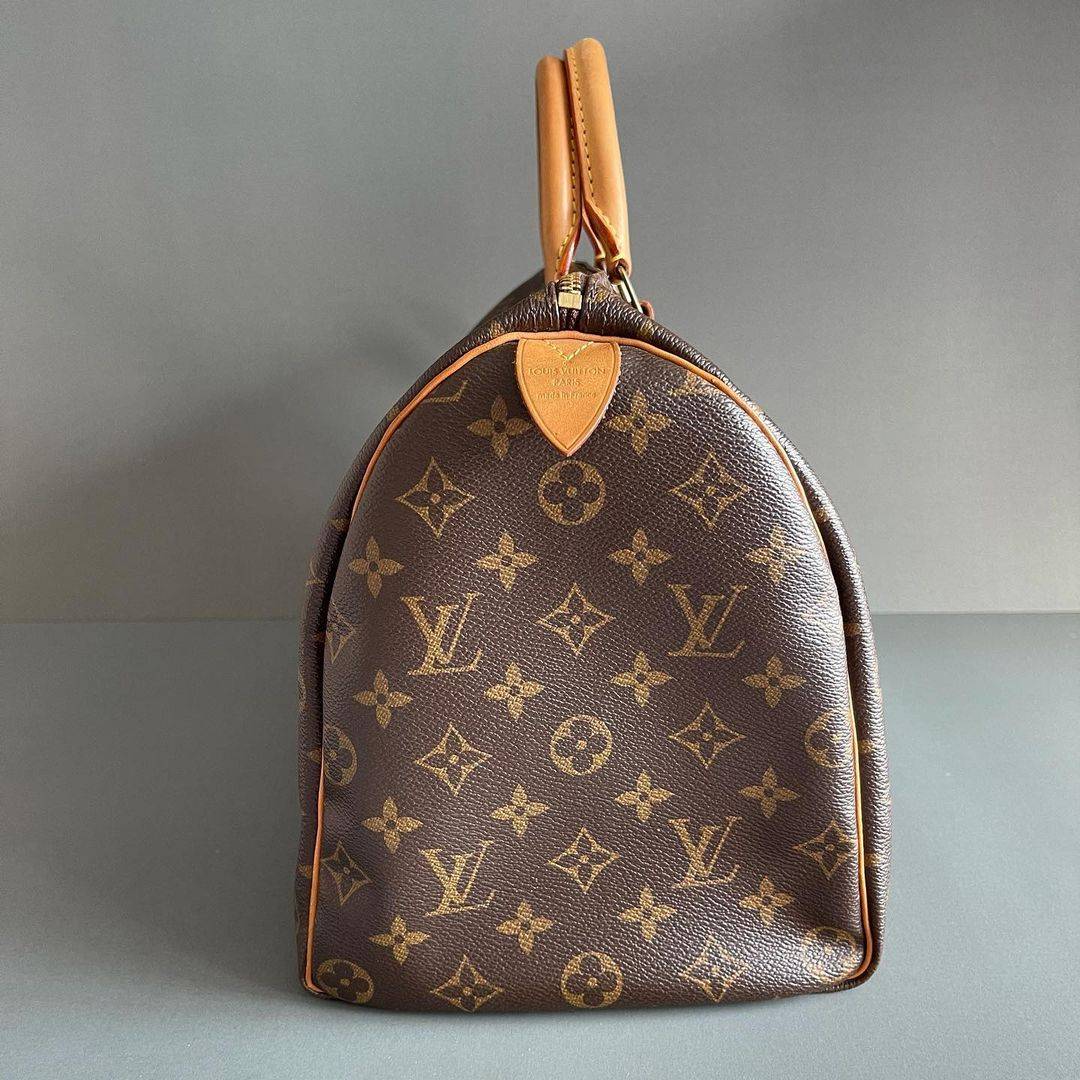 正品LV Speedy 老花手提包包实拍细节图片_7