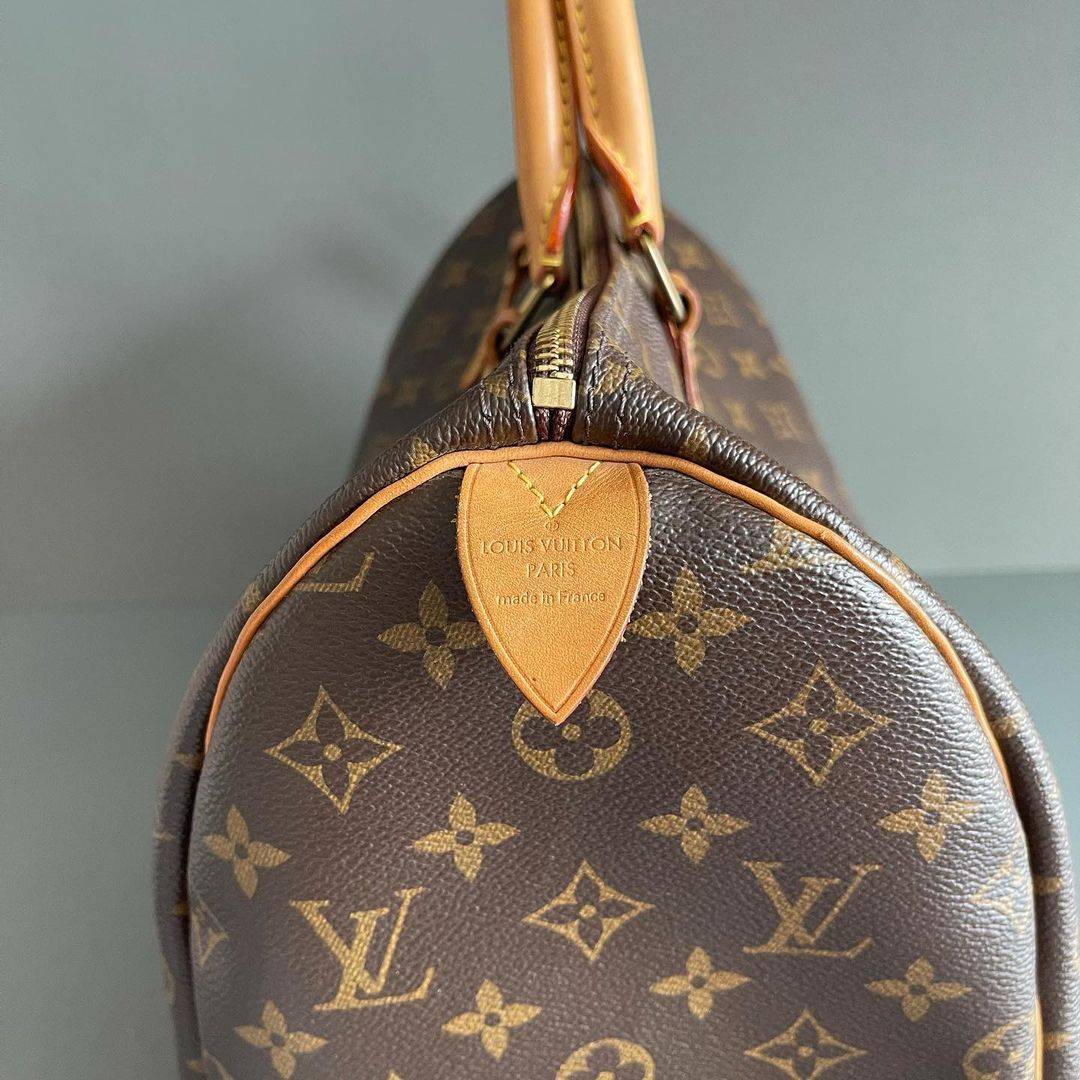 正品LV Speedy 老花手提包包实拍细节图片_6