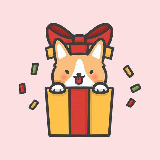 圣诞Q版柴犬彩色简笔画图片大全_4