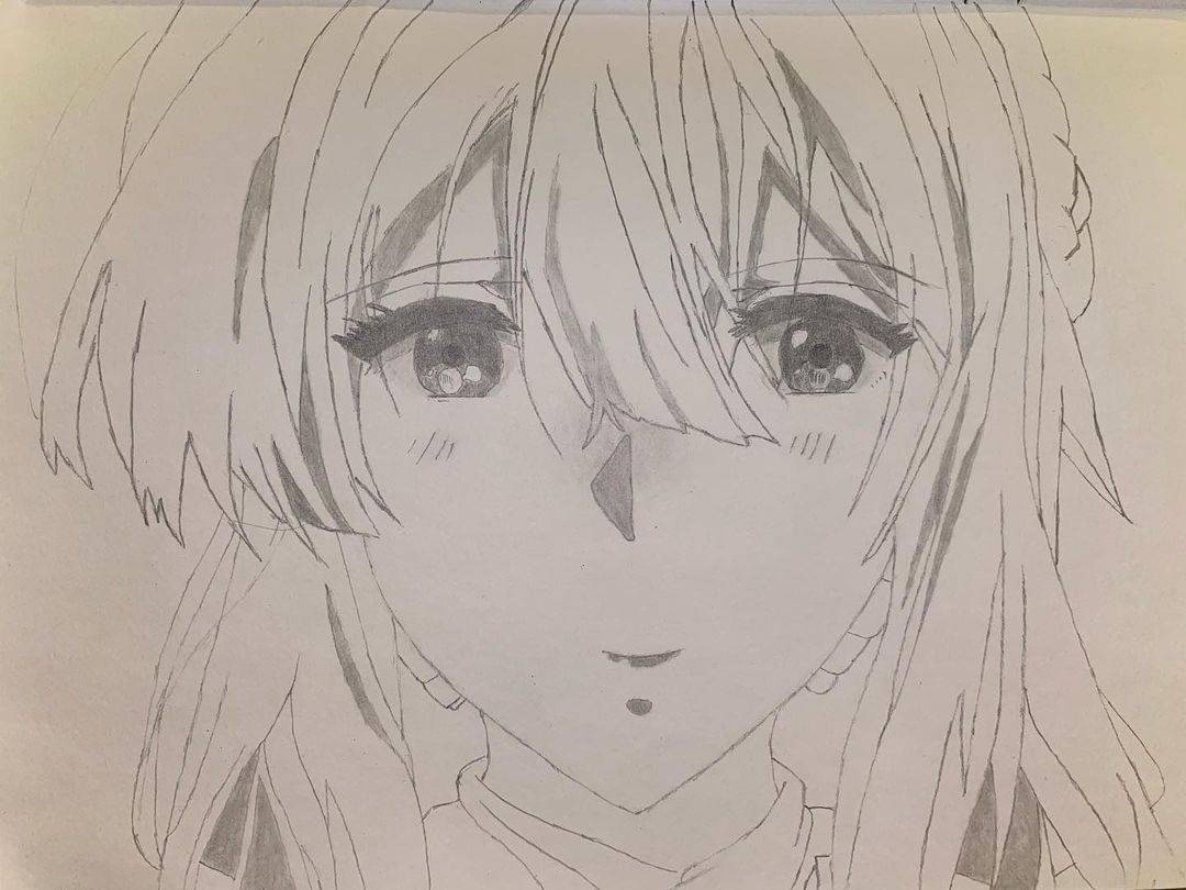 薇尔莉特·伊芙加登黑白简笔画图片大全_3