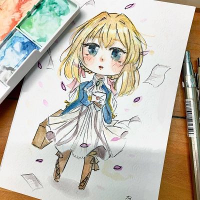 薇尔莉特·伊芙加登Q版彩色简笔画图片精选