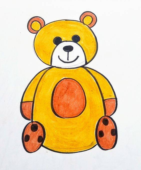 彩色卡通小熊简笔画图片大全_10