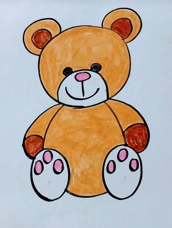 彩色卡通小熊简笔画图片大全_9