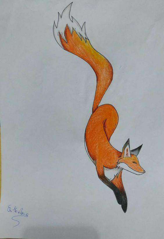 可爱小狐狸彩色简笔画图片大全_5