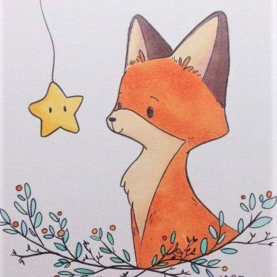 简单的卡通小狐狸彩色简笔画图片大全