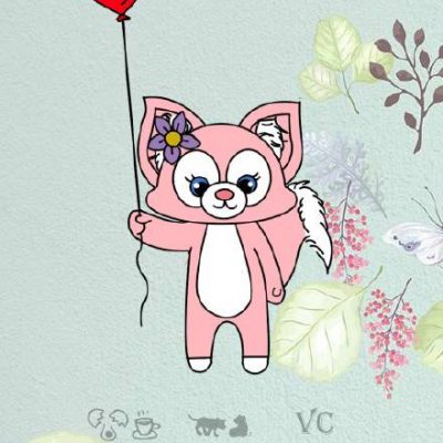 迪士尼粉色狐狸玲娜贝儿彩色简笔画图片大全
