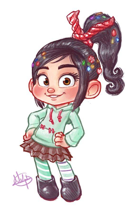 无敌破坏王小女孩云妮洛普彩色铅笔简笔画图片大全_8