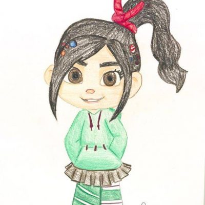 无敌破坏王小女孩云妮洛普彩色铅笔简笔画图片大全