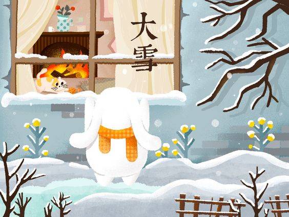 二十四节气—大雪卡通唯美高清图片大全_3