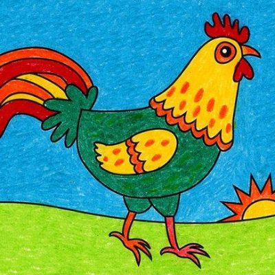 会打鸣的大公鸡彩色简笔画图片大全
